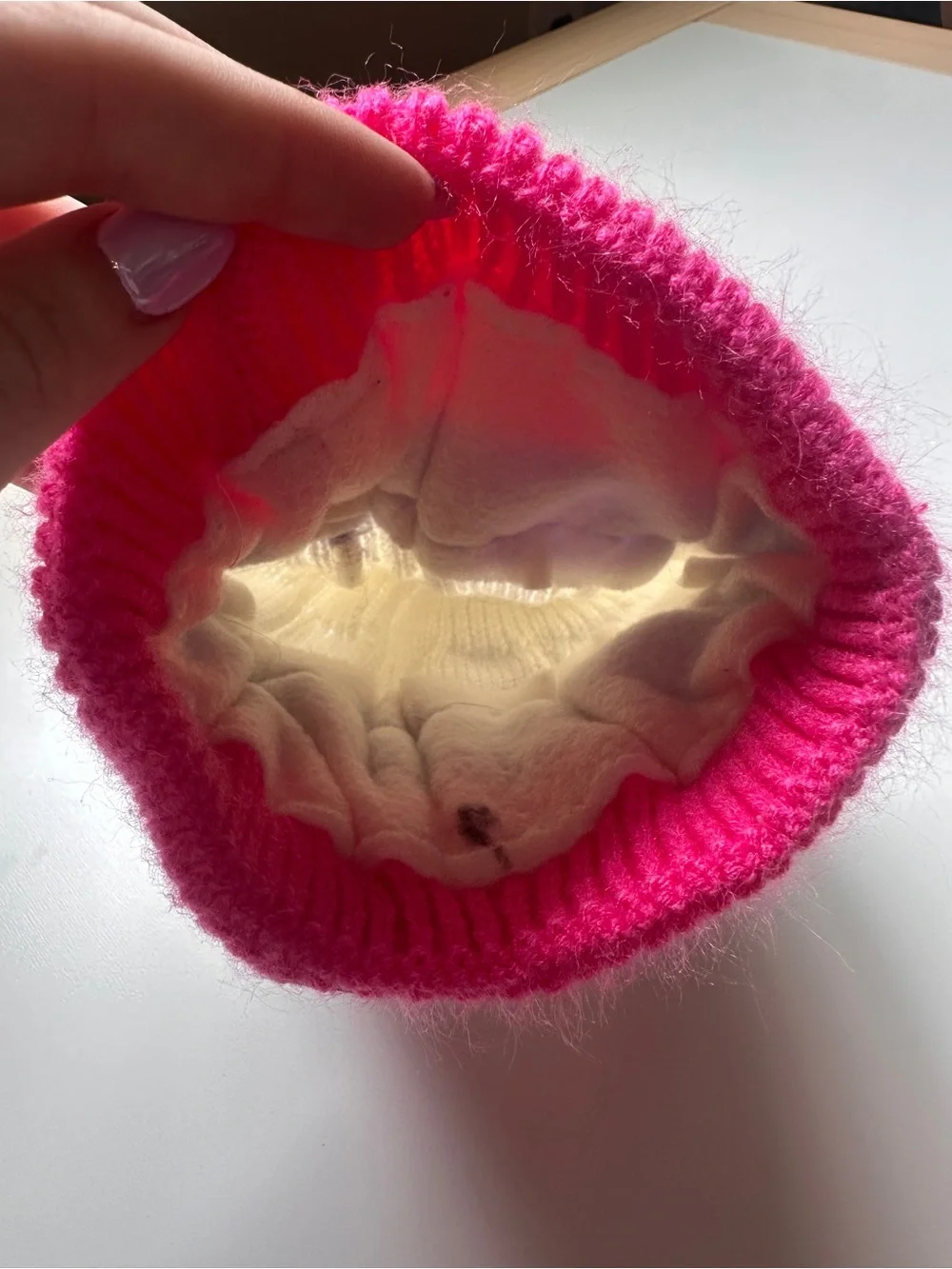 Baby Toddler Ditorre Pink Purple White Knitted Beanie Pom Pom Hat